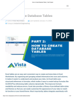 How To Create Database Tables - Vista Projects