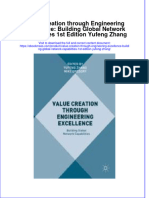 Value Creation Through Engineering Excellence: Building Global Network Capabilities 1st Edition Yufeng Zhang Full Chapter Instant Download