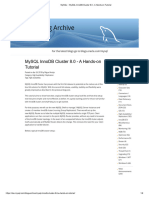 MySQL - MySQL InnoDB Cluster 8.0 - A Hands-On Tutorial