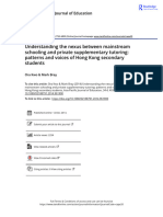 Understanding The Nexus Between Mainstream Schooling and Private Supplementary Tutoring: Patterns and Voices of Hong Kong Secondary Students