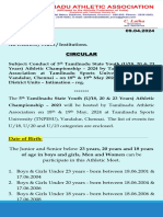 Prospectus - 5th Tamilnadu State (18,20,23) Youth Athletic Meet 2024