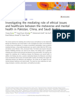 Investigating The Mediating Role of Ethical Issues and Healthcare Between The Metaverse and Mental Health in Pakistan, China, and Saudi Arabia