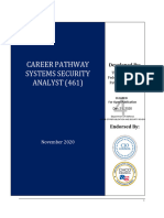 461 Systems Security Analyst Career Pathway