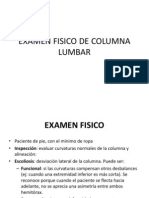 Examen Fisico de Columna Lumbar