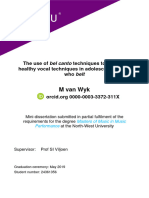The Use of Bel Canto Techniques To Develop Healthy Vocal Techniques in Adoescent Singers Who Belt