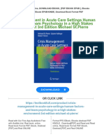 Crisis Management in Acute Care Settings Human Factors and Team Psychology in A High Stakes Environment 3rd Edition Michael ST - Pierre