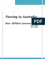 Nursing in Australia:: Part - B/Short Answers