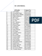 Anaesthesia Faculty