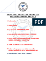 Datos para Visa Norteamericana Tramites Ags