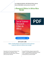 Social Science Research Ethics in Africa Nico Nortjé Download PDF