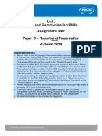 SCS Paper C Assignment Autumn 2024 QP (19265)