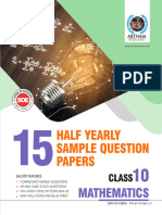 Set of 15 Half Yearly Sample Papers For Class 10 Mathematics With Solutions