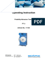 Operating Instruction: Friability/Abrasion Tester