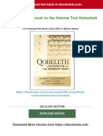 Qoheleth A Handbook On The Hebrew Text Holmstedt Download PDF