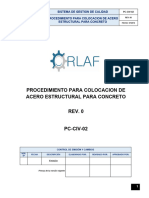 Procedimiento para Colocacion de Acero Estructural para Concreto