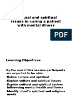 Session 4 Cultural and Spiritual Issues in Caring A Patient With Mental Illness