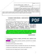 Atividade Complementar Gramática 8anos