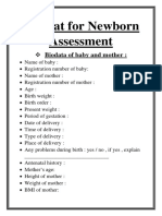 Newborn Assessment Format