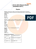 JEE Main 2024 (January 29 Shift 1) Physics Question Paper With Solutions (PDF)