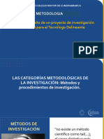 Clase LAS CATEGORÍAS METODOLÓGICAS DE LA INVESTIGACIÓN Métodos y Procedimientos de Investigación.