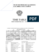 Timetable First Sem 2011-12 (18 July 11)