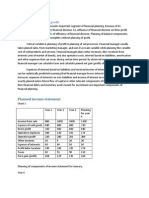 Planning of Gaining Profit: Planned Income Statement