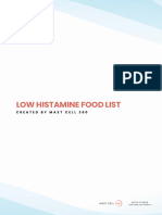 Low Histamine Food List