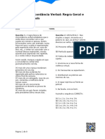 Lista de Concordância Verbal - Regra Geral e Casos Especiais