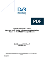 DVB A001 Specification For The Use of Video and Audio Coding in Broadcasting Applications Based On The MPEG-2 Transport Stream