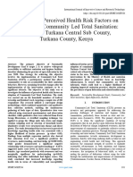 Influence of Perceived Health Risk Factors On Adoption of Community-Led Total Sanitation: A Case of Turkana Central Sub-County, Turkana County, Kenya