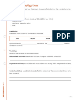 Candle Investigation Worksheet Support