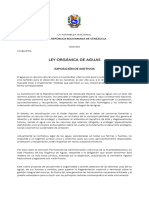 Proyecto de La Ley de Aguas Venezuela. Julio 2021 (En Discusión)