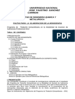 Pautas para La Elaboracion de Monografia