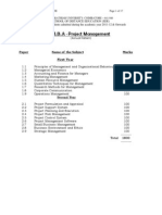 Mba Project Management Syllabus 2011