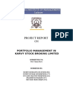 Project Report ON: Portfolio Management in Karvy Stock Broking Limited