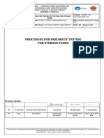 Procedure for Pneumatic testing for Storage Tanks