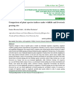 Comparison of plant species indices under wildlife and livestock grazing site