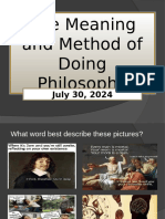 The Meaning and Method of Doing Philosophy In