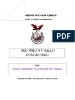 Causas Habituales de Accidentes de Trabajo 