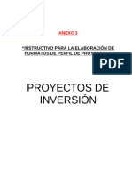 Instructivo de Perfil de Proyectos de Inversion