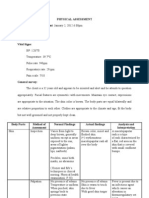 Physical Assessment Date of Physical Assessment: January 2, 2012 6:00pm Height: 5'5 Weight: 70kgs Vital Signs