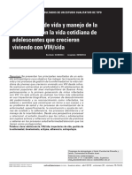 Trayectorias de Vida y Manejo de La Enfermedad en La Vida Cotidiana de Adolescentes Que Crecieron Viviendo Con VIH/sida