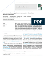 Interventions To Increase Physical Activity - An Analysis of Candidate Behavioural Mechanisms