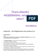 TRANS-ATLANTIC MODERNISMs WHAT WHERE WHEN LECTURE 1