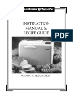 Breadman Ultimate TR4000 Bread Maker Manual