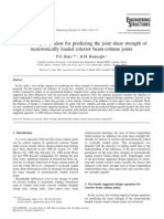 A New Design Equation For Predicting The Joint Shear Strength of Mono Tonic Ally Loaded Exterior Beam-Column Joints