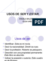 Usos de Ser y Estar