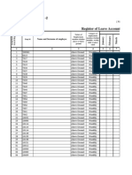 Form - G - Register of Leave Account During The Calendar Year 2012