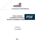 Informe Panadería El Buen Sabor (Tópico II Finanzas)