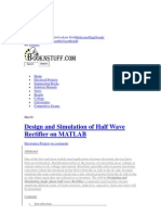 Design and Simulation of Half Wave Rectifier On MATLAB